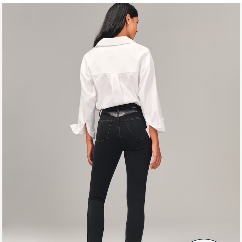 Mixed Fabric High Rise Super Skinny Ankle Jeans Abercrombie